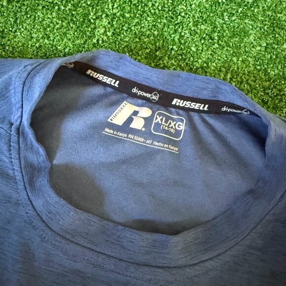 Russell kids Long Sleeve Crew Neck Dri-Power 360 Athletic Blue T-Shirt Size XL - Picture 7 of 11